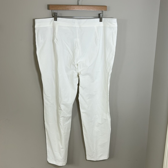 Eileen Fisher Slim Ankle Pant White Washable Stretch Crepe Trouser Sz 2X NEW - Picture 6 of 11